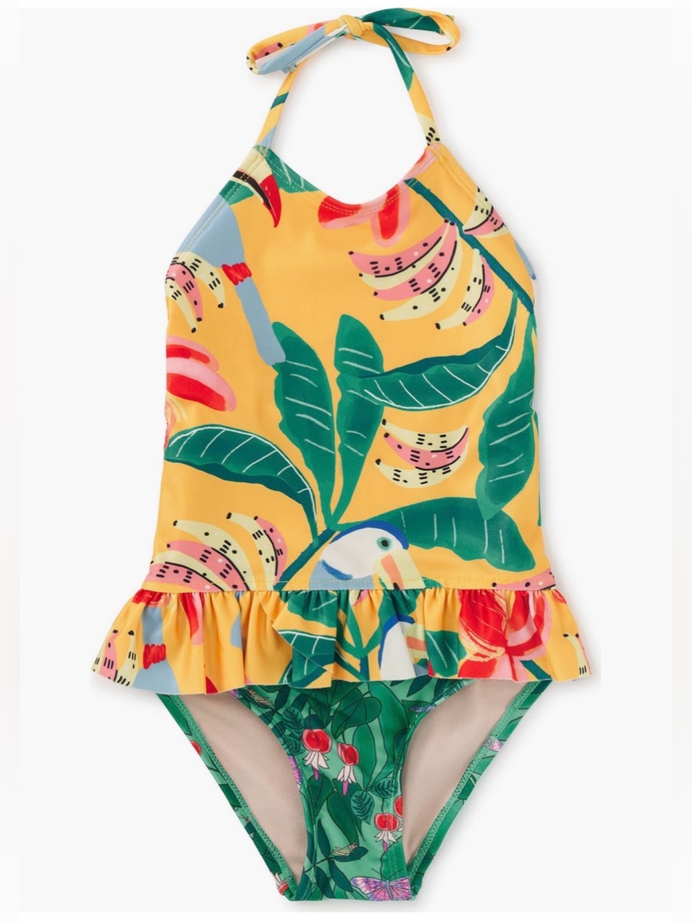 Tea Collection Yellow Floral Kids One Piece swimsuit